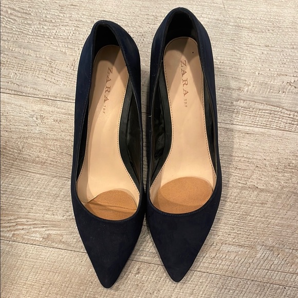 Zara suede block heel pump - Picture 1 of 4